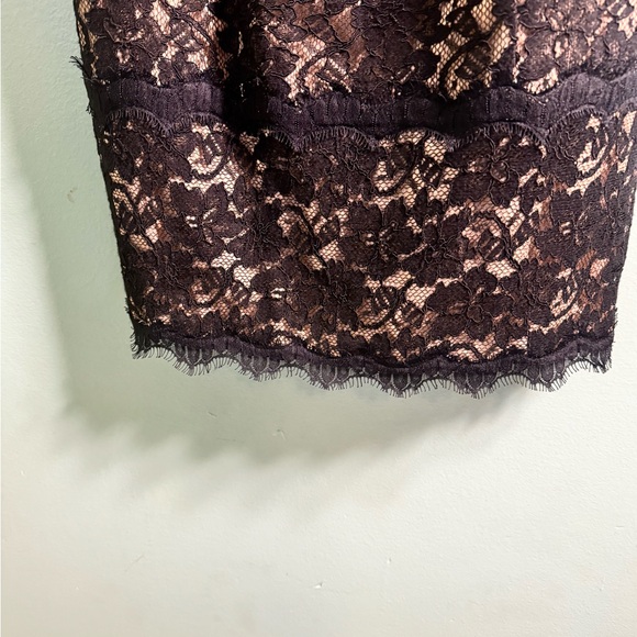 Diane Von Furstenberg black cocktail dress, size 8 . Black lace with nude lining - Picture 5 of 6